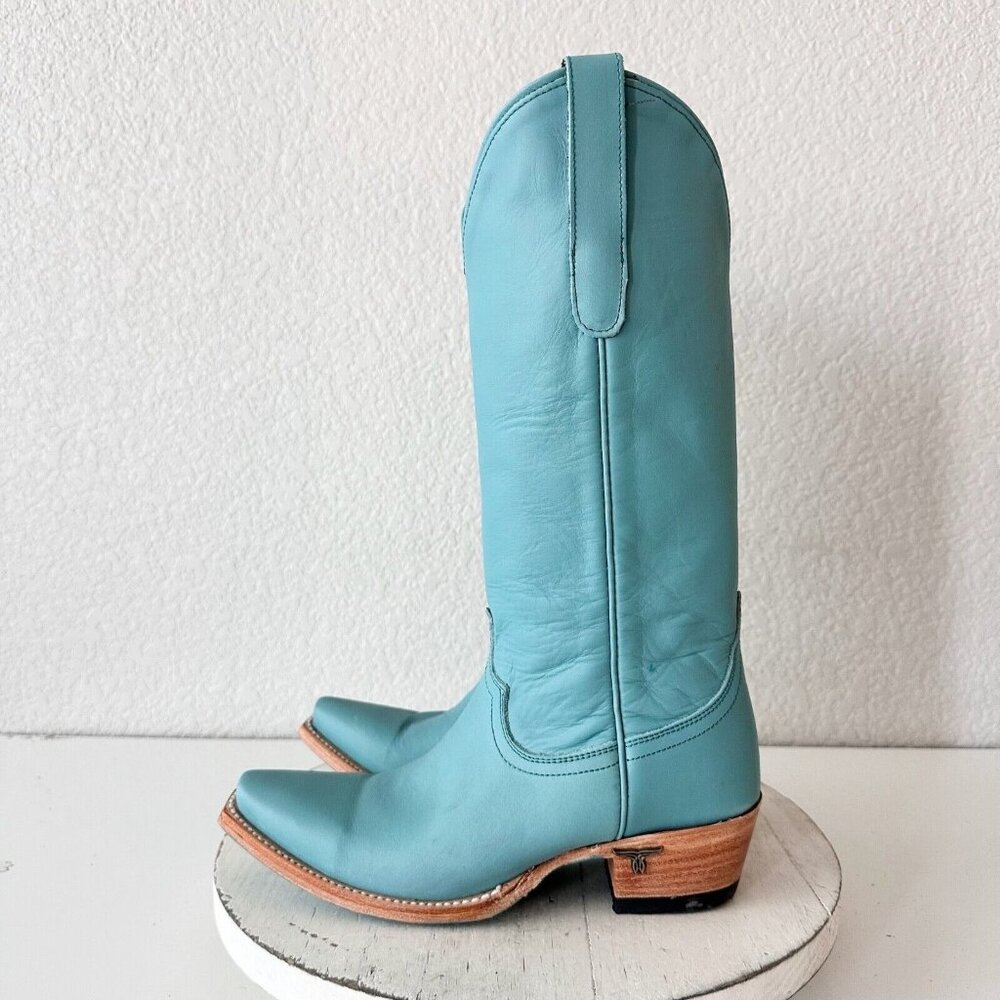 Lane EMMA JANE Turquoise Cowboy Boots Womens 5 Western Snip Toe 14" Tall Shaft - Picture 5 of 11